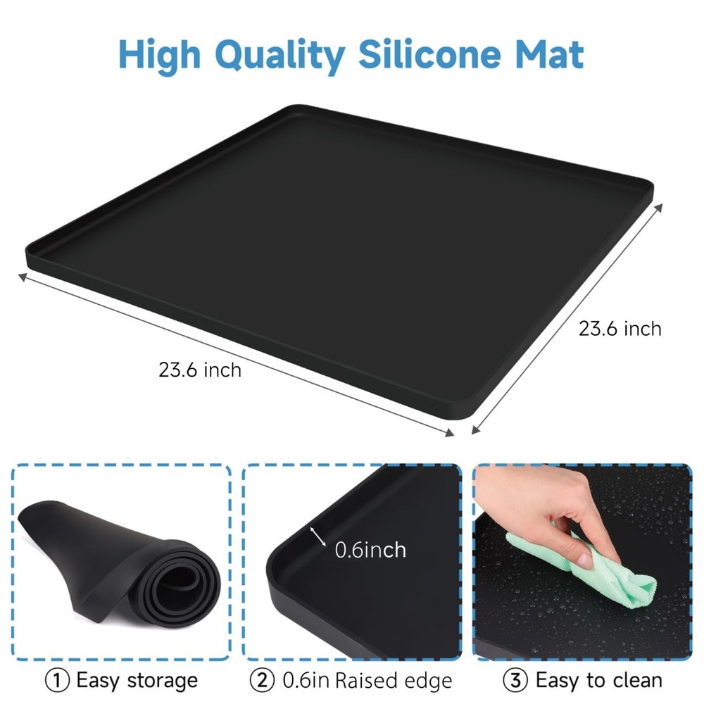 Mini Fridge Stand with Silicone Mat, Universal Base is Adjustable, 4...