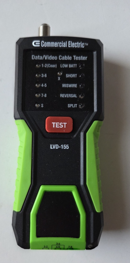 Commercial Electric Data Video Cable Tester Tool Model LVD-155