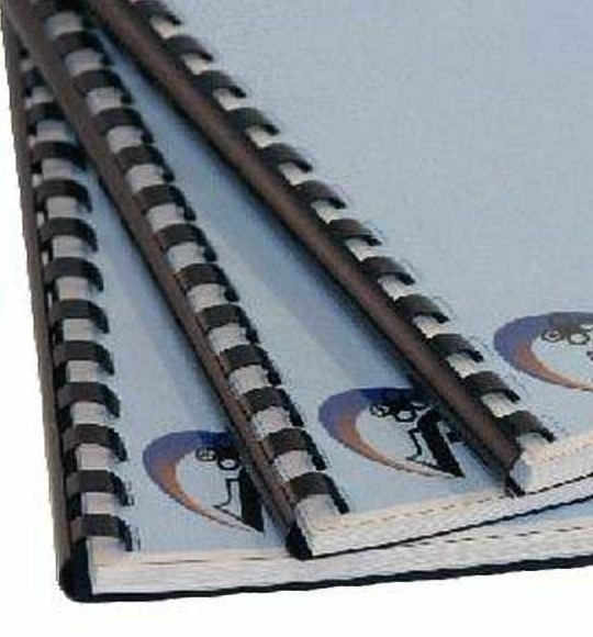 250 Plastic Comb Binding Spines (19 Rings), 7/8" Diameter, Assorted Colors