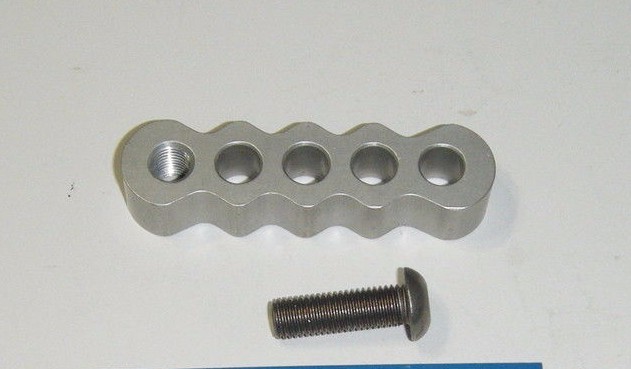 DAVIS STABILIZER OFFSET BRACKET silver 5 hole  (4 holes-one tapped)..