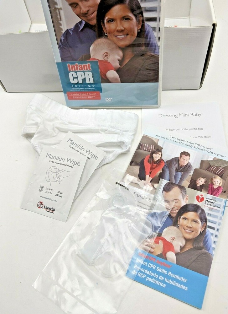 Infant CPR Anytime Learning Tech Mini Baby Trainer & DVD NEW