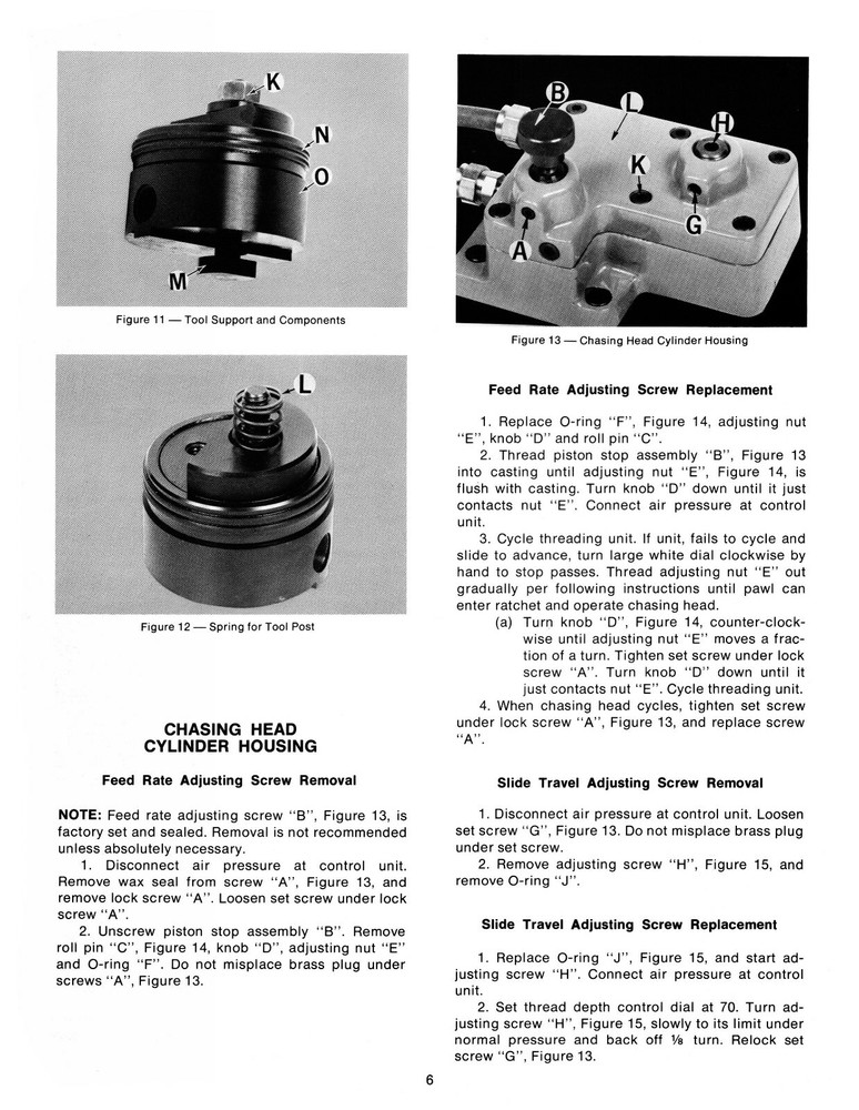 Hardinge Threading Unit on HC Super Precision Chuck Machine Maint Manual #1416