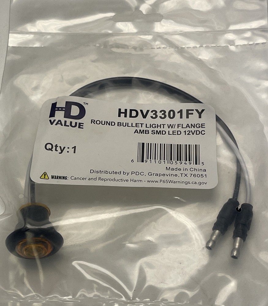 HD Value Round Bullet Plug & Mount LED Light - Amber, 4 Pack