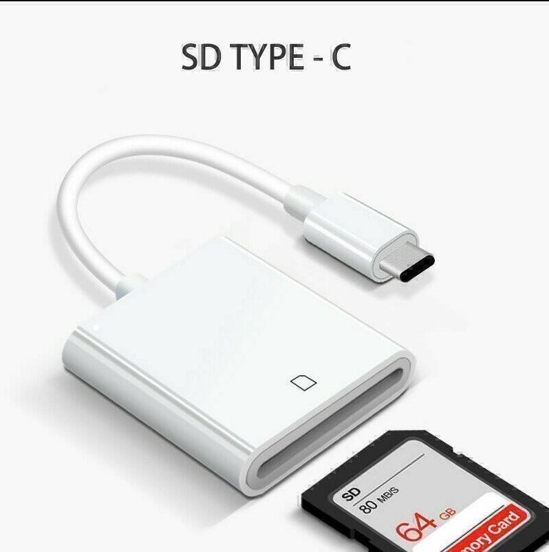 USB Type C to USB-C OTG Adapter SD Card Reader For Android MacBook Windows
