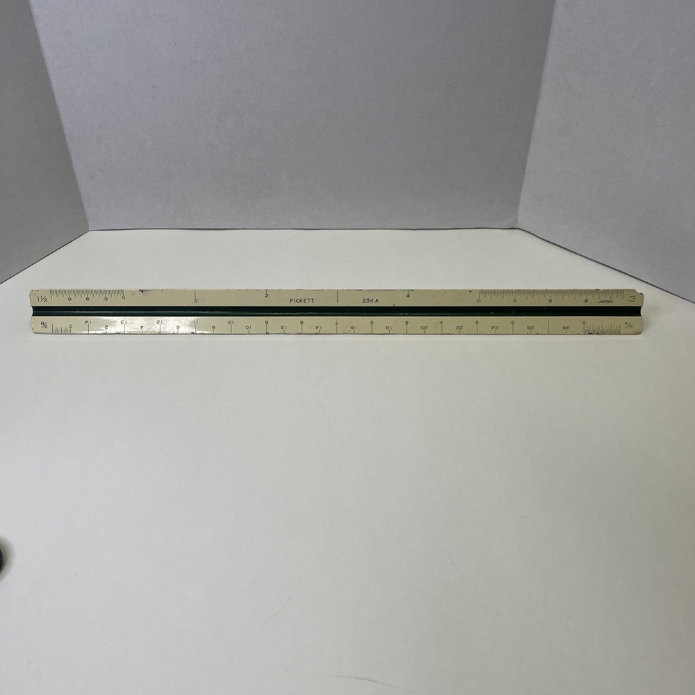 Vintage Pickett 234A Triangular Scale Ruler Used Nice!!!