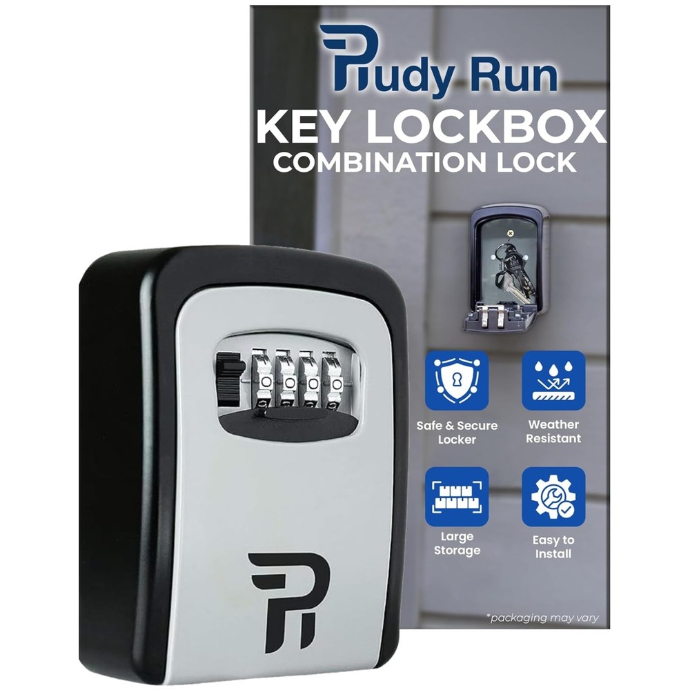Weatherproof Key Holder Wall Mount - 4-Digit Combo Lock