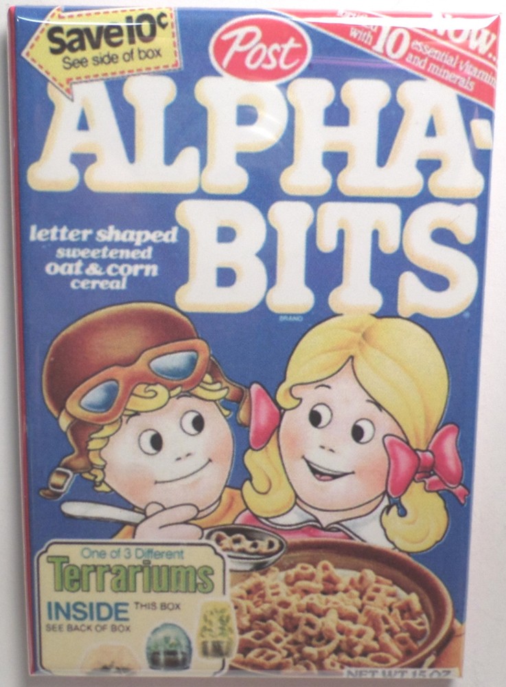 Alpha Bits Vintage Cereal Box 2" x 3" Refrigerator or Locker MAGNET Version 1