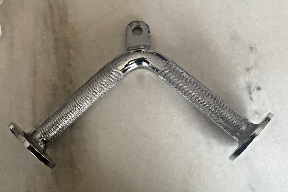 Tricep Press Down Cable Machine Attachment V-Shaped Bar LAT Pull Down