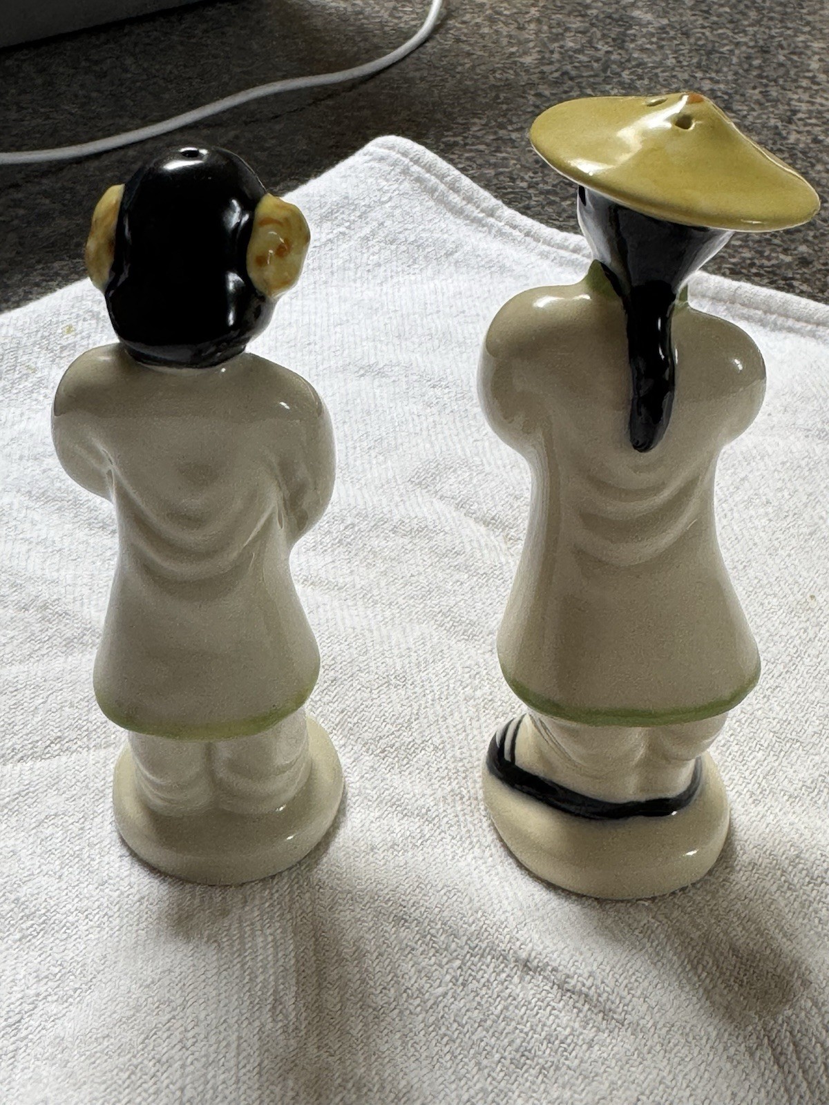 Ceramic Arts Studio Asian Couple Salt & Pepper Shaker Set - Madison WI 1940s-50s