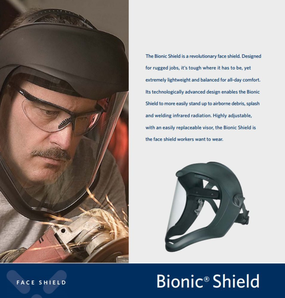 Uvex Bionic Shield, Black Matte Shell, Clear, with Suspension #S8510