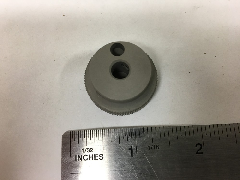 Vintage Gray Bakelite Round Fine Knurled Pointer Knob