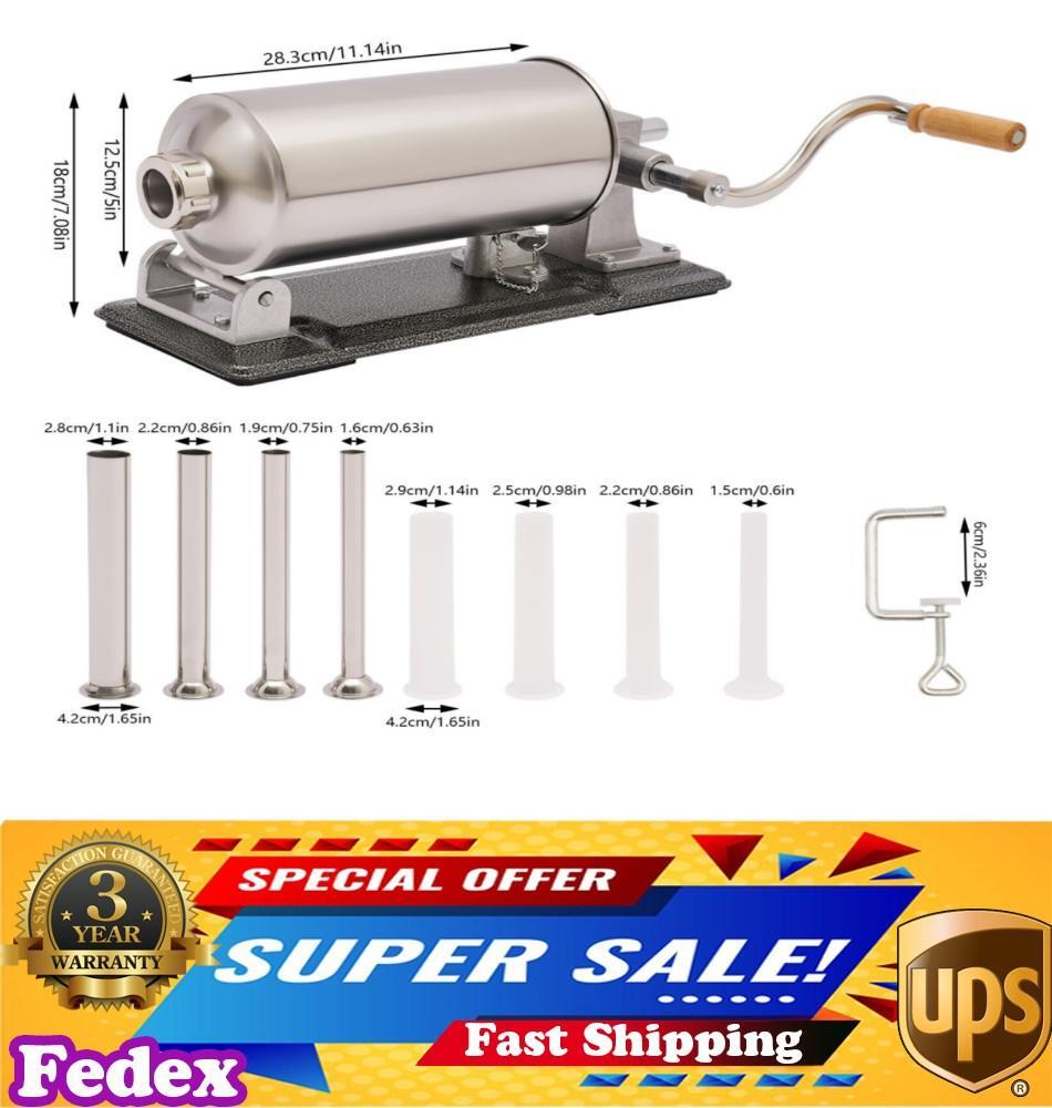 4L Meat Sausage Stuffer Maker Commercial Home Filler Horizontal