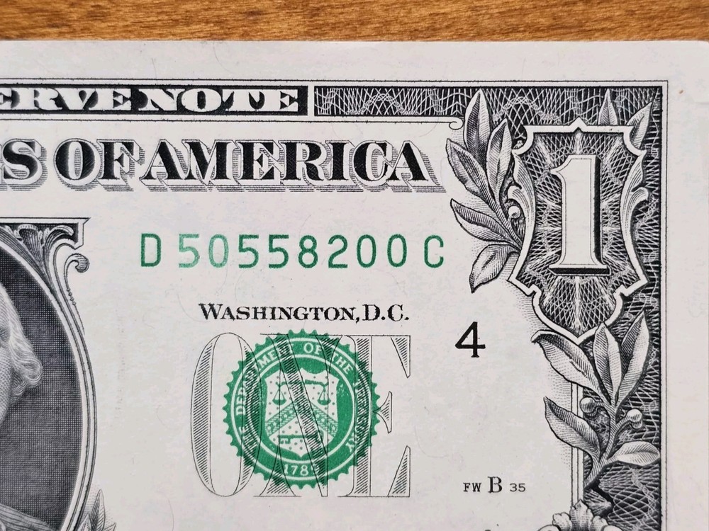 Crisp 2021 $1 Insufficient Ink Error Note - Insufficient Inking
