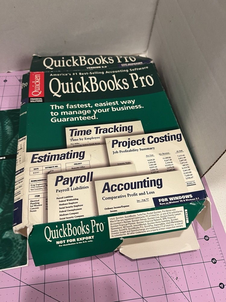 Quicken QUICKBOOKS PRO VERSION 5.0 User's Guide FOR WINDOWS 95 + CD BIG BOX