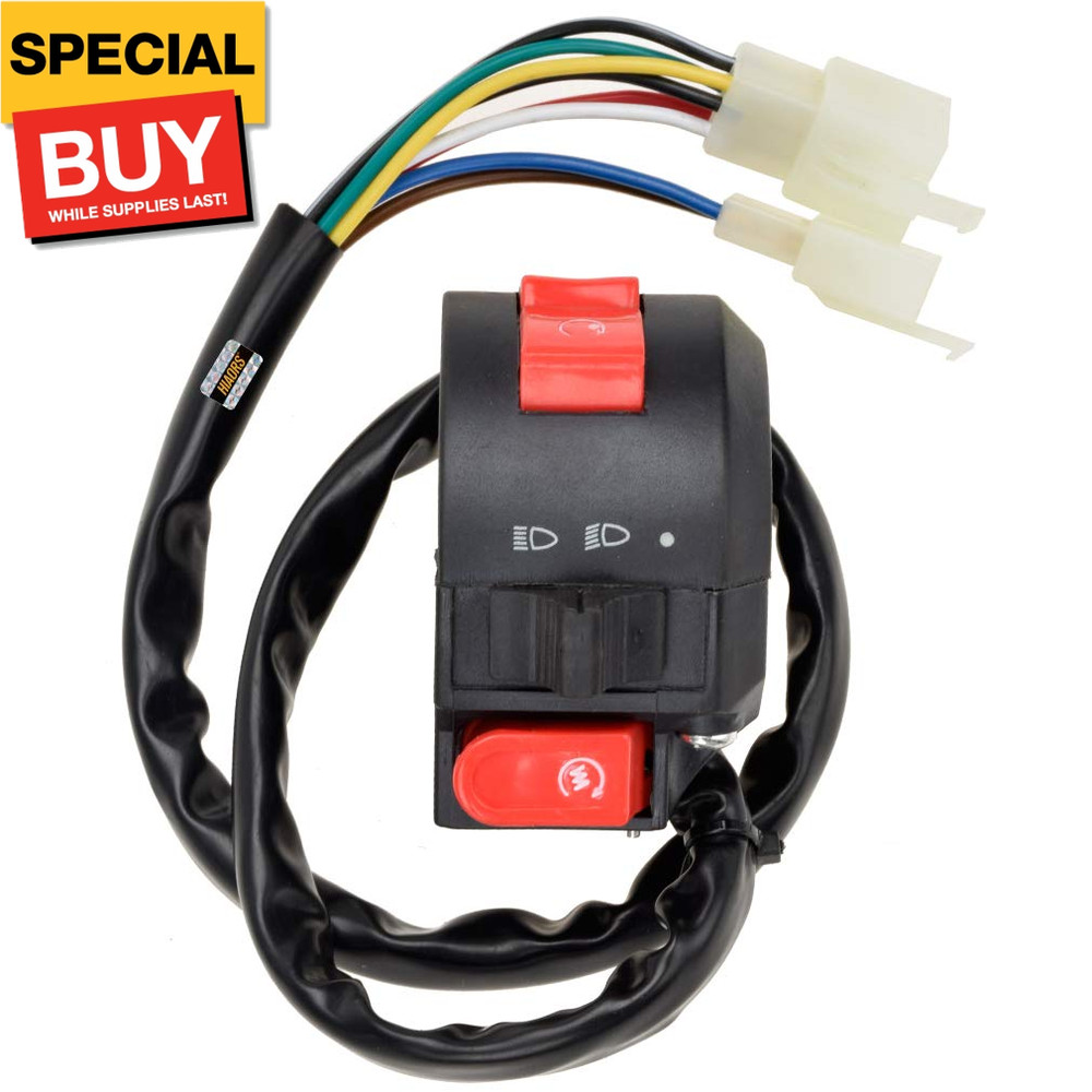 Left Kill Light Starter Switch 8 Wire 3 Function for Taotao 50cc 70cc 90cc 110cc