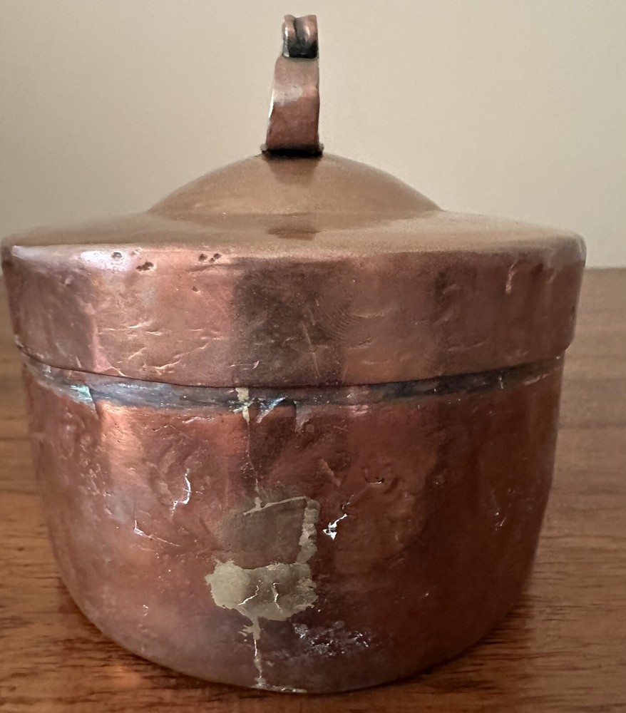 Vintage Hammered Candy Pot With Lid