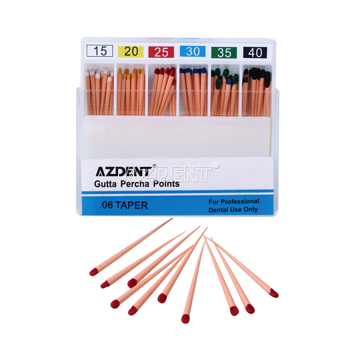 AZDENT Dental Endo Root Canal Gutta Percha Points Taper 0.02/0.04/0.06 15#-40#
