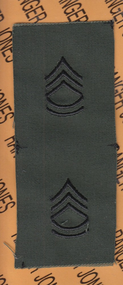 US Army Enlisted SERGEANT FIRST CLASS SFC E-7 OD Green Black BDU rank patch set