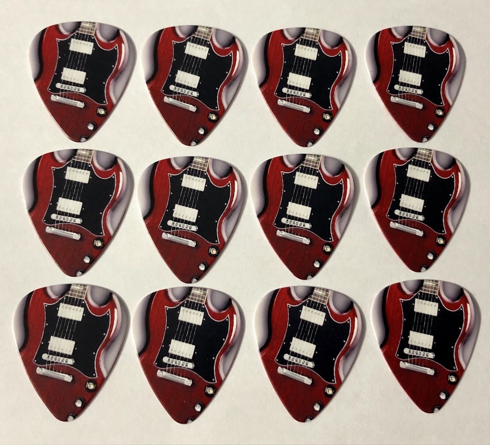 12 pcs GUITAR Gibson SG Guitar Picks - Hot Picks - 12 pics