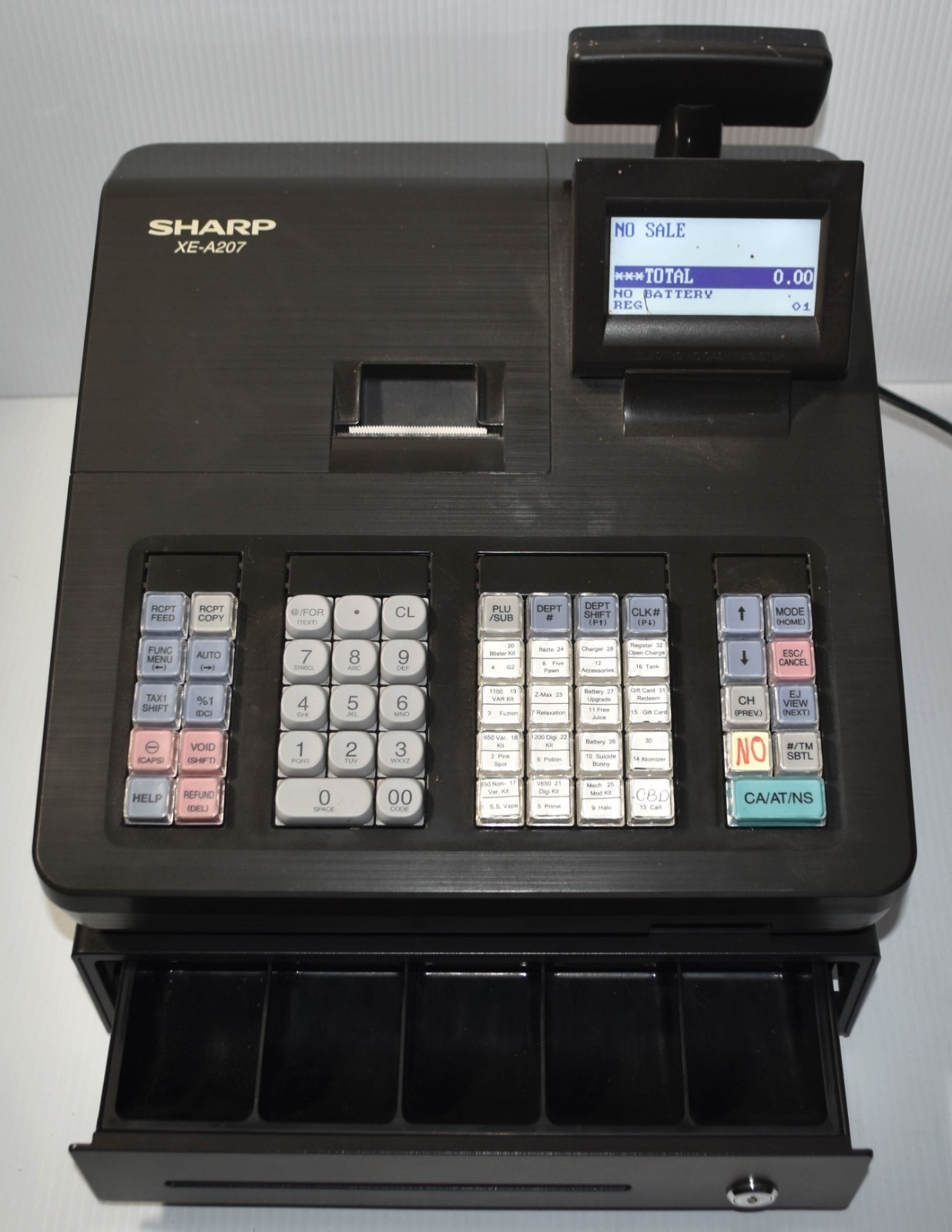 Sharp XE-A207 Electronic Cash Register - No Keys - Tested & Working