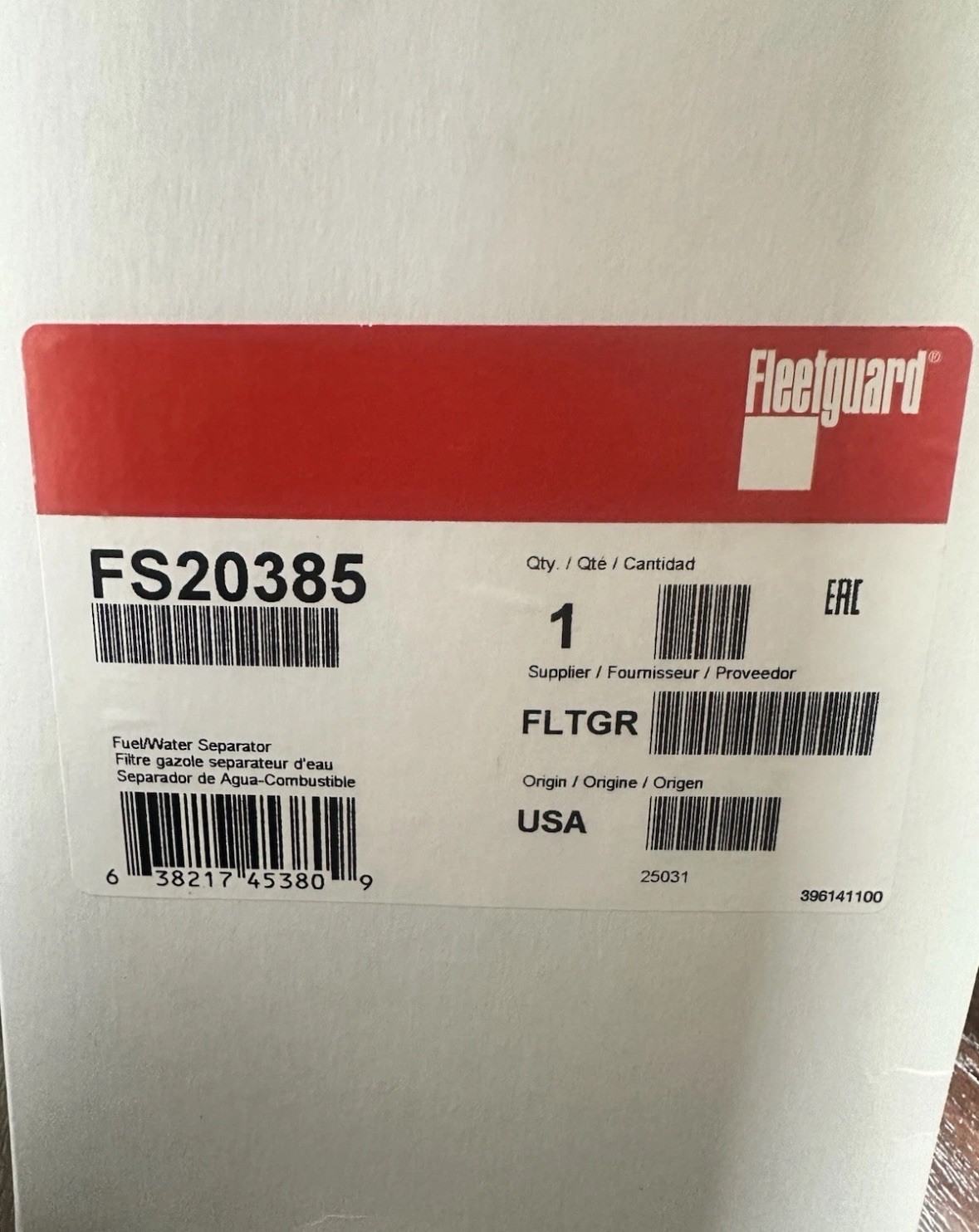 FleetGuard Fuel Filter FS20385 FS20083. ORIGINAL FLEETGUARD OEM. SUPER SALE.