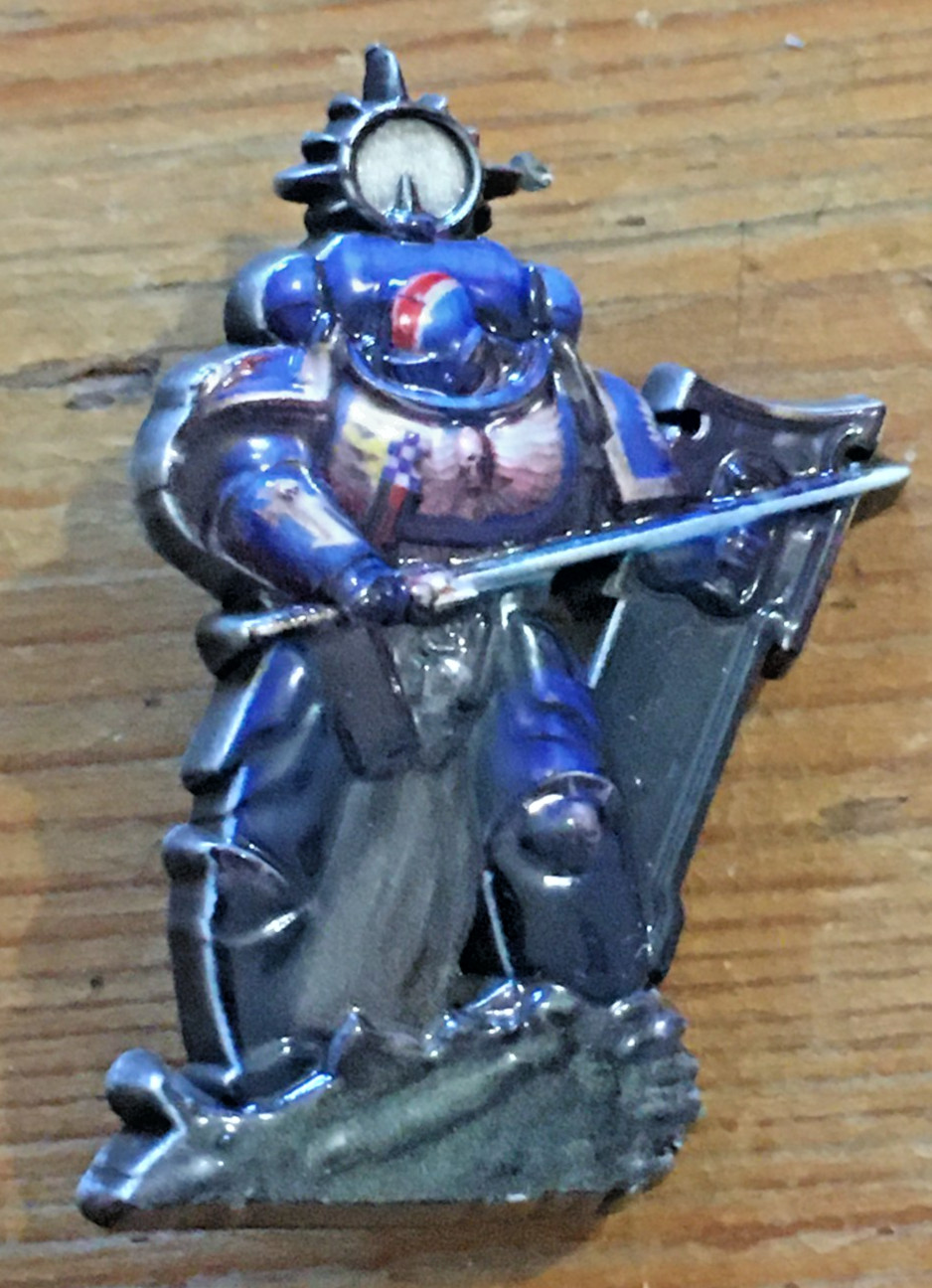 Bladeguard Space Marine Diorama Pin-Metal-OOP-Badge-Koyo-Indomitus-Warhammer 40k