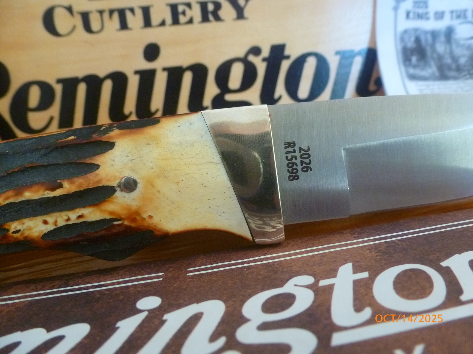 Remington 2026 Bullet Knife King of the Mountain Stag Bone Fixed Blade w/Sheath