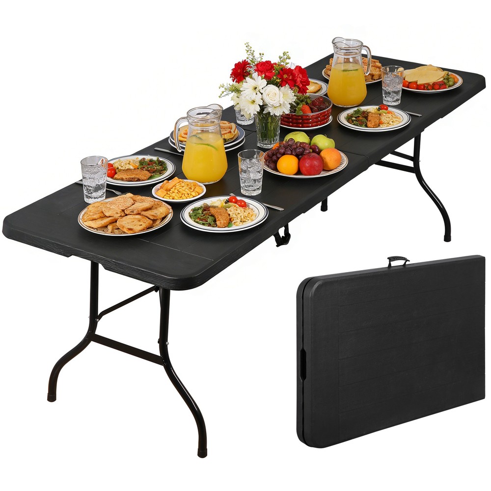 6ft Portable Folding Table Easy Setup Foldable Table for Patio Camping Garage