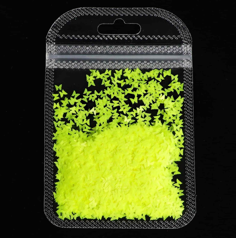 3MM Neon Solid Butterfly Glitter (2G Bag)