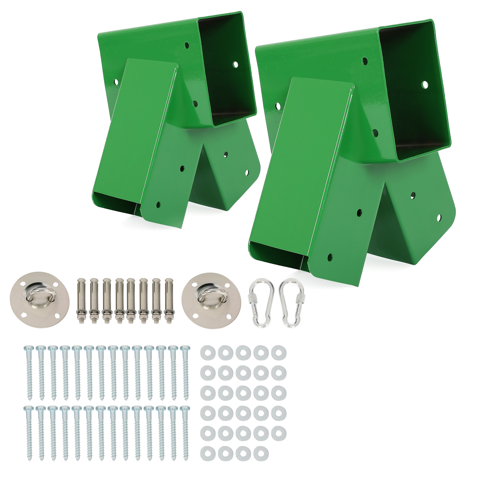 Brand New Pair 1-2-3 A-Frame Swing Set Brackets Complete Set 2 Brackets Green