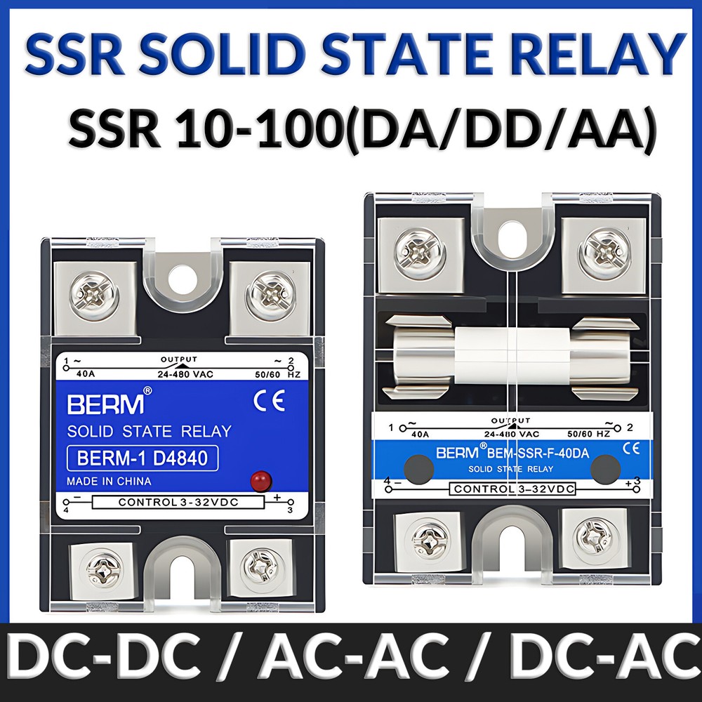 Solid State Relay Module SSR 10-100 DA DD AA DC-DC DC-AC 3-32VDC / 5-200VDC