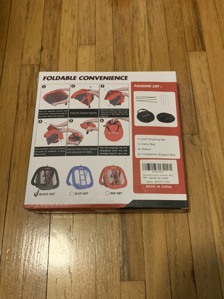 DURARANGE Pop-Up Golf Chipping Net Set Foldable Black