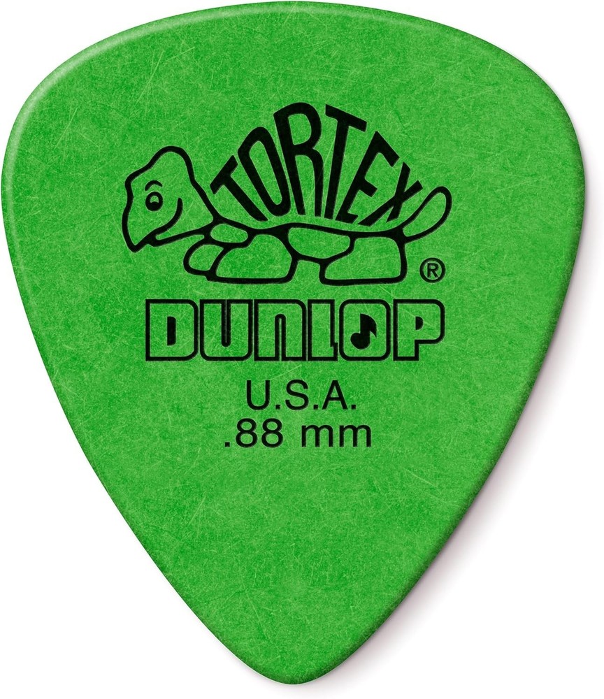 12-Pack Tortex .88mm Green Guitar Picks with Exceptional Grip & Tone