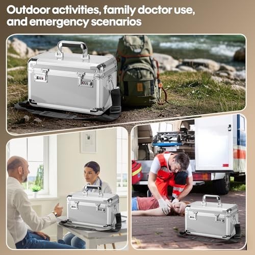 Lockable Aluminum Storage Box with Code - Portable, Durable & Childproof - 17.2"