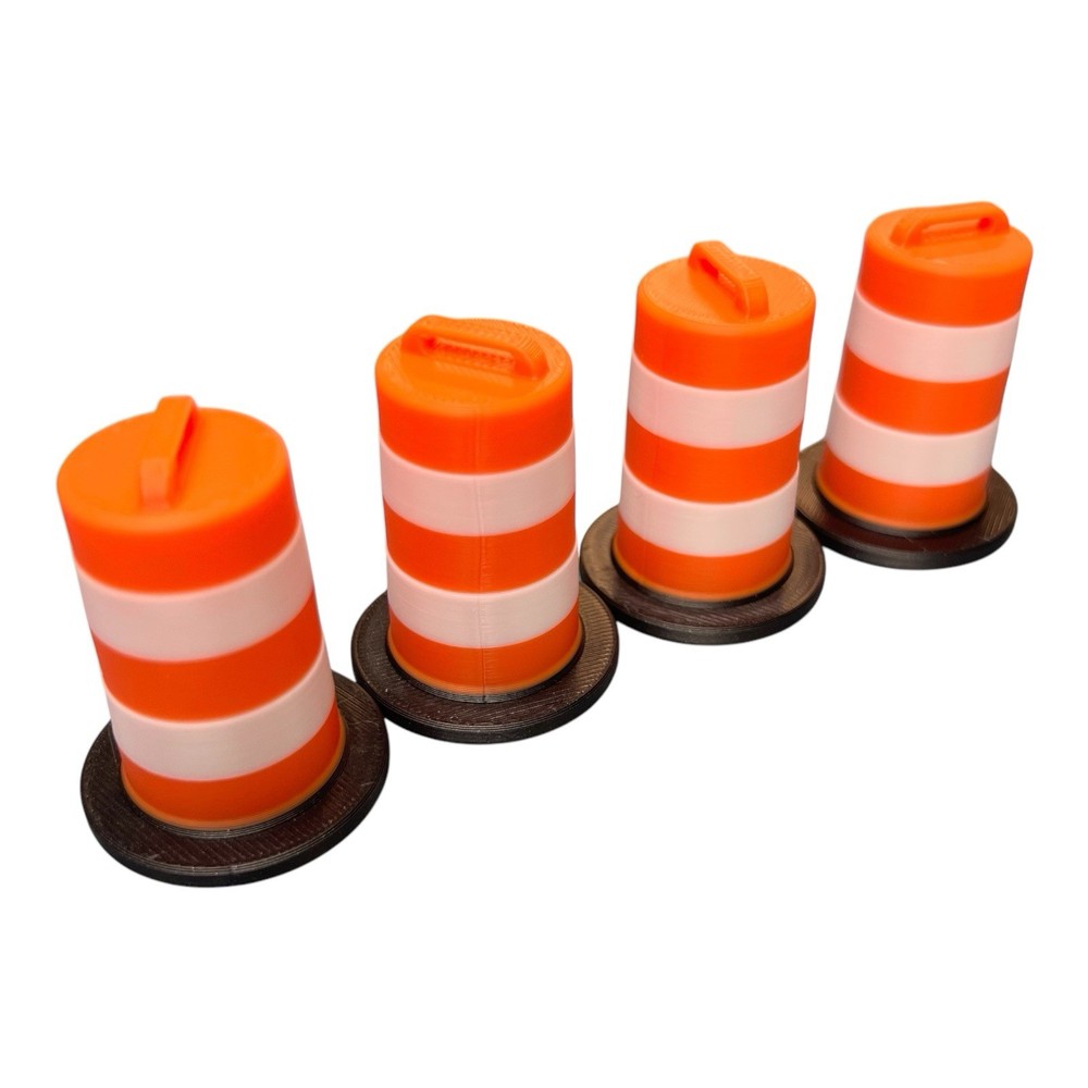 Trafic Safety Drum Scale Model 1/24 Scale "4 Pack"