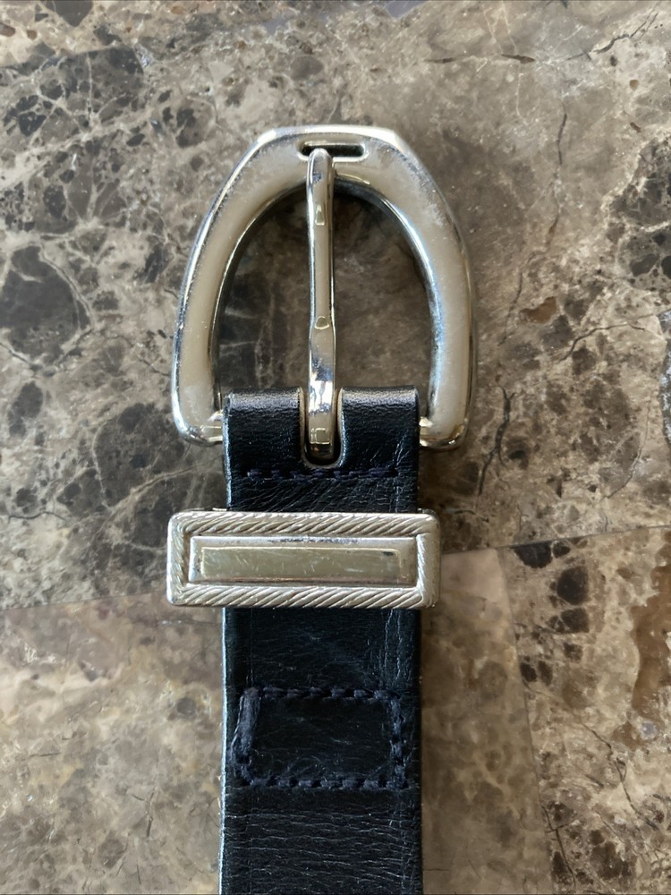 Leather 1" Snaffle Bit Belt with Nickel Snaffle Bits & Buckle 28”
