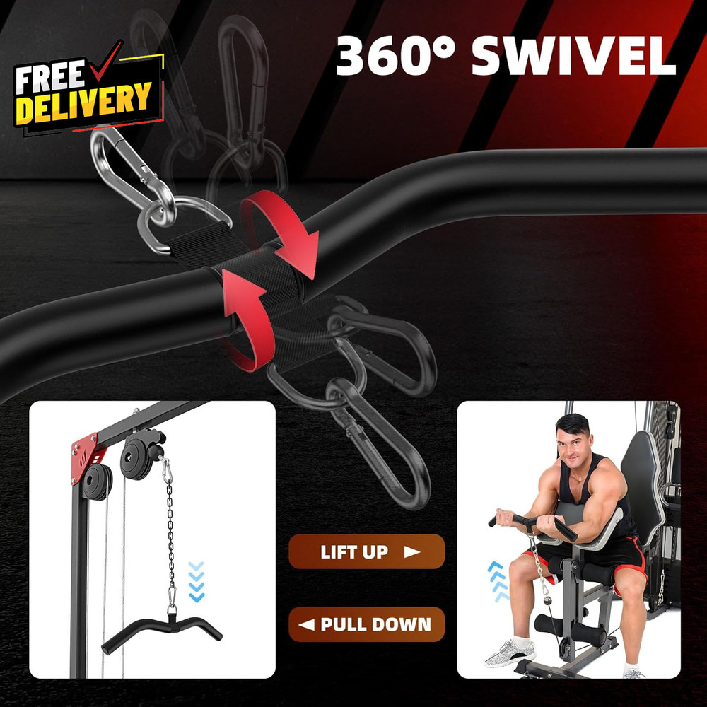 LAT Pulldown Bar Attachments for Pulley Cable Machine Single D-Handle Tricep P..