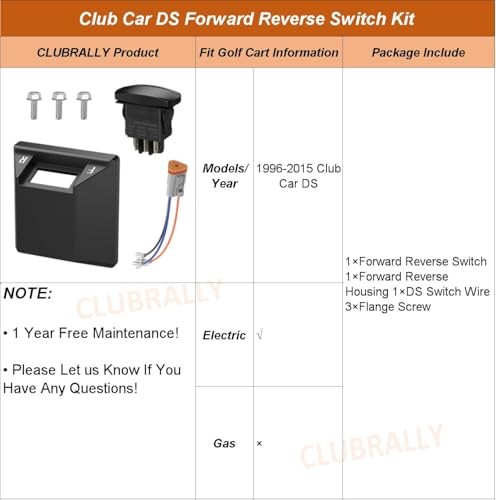 Golf Cart Forward Reverse Rocker Switch Forward Reverse Switch Kit with Wire