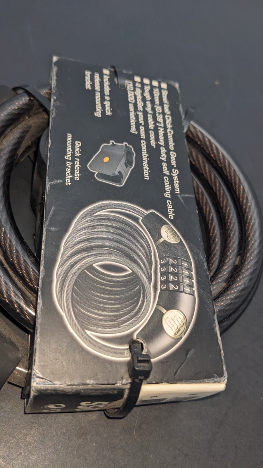 OnGuard 5503 Coil Cable Lock w Quick Release Bracket 6' L 4 Digit # NEW FREE SH