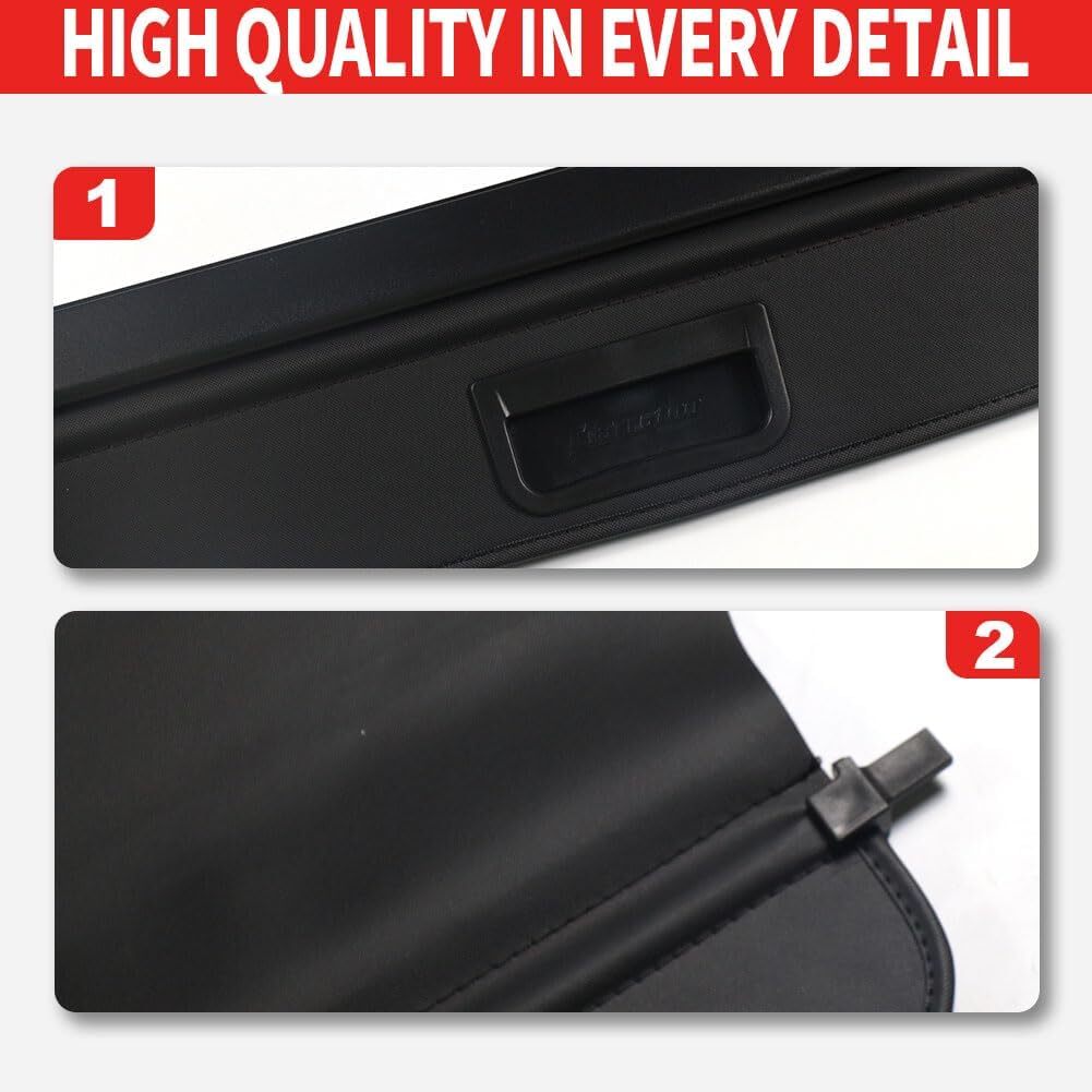 For 2022-2025 Jeep Grand Cherokee 2-Row Cargo Cover Trunk Security Shield Shade