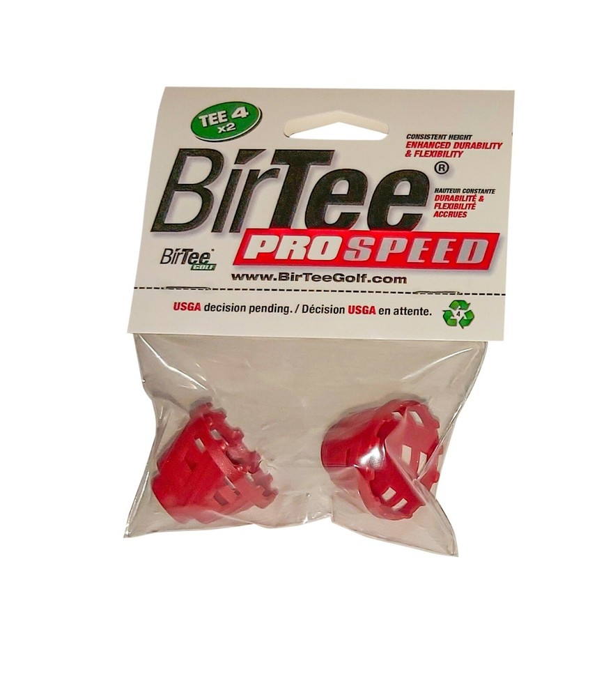 BirTee Pro Golf Tees - Size #4 (1") - 2 Tees Per Pack - For Winter/Simulators