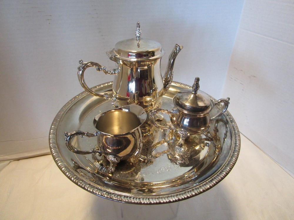 Vintage Godinger Silver Plated 4-Piece Tea serving set 1980’s