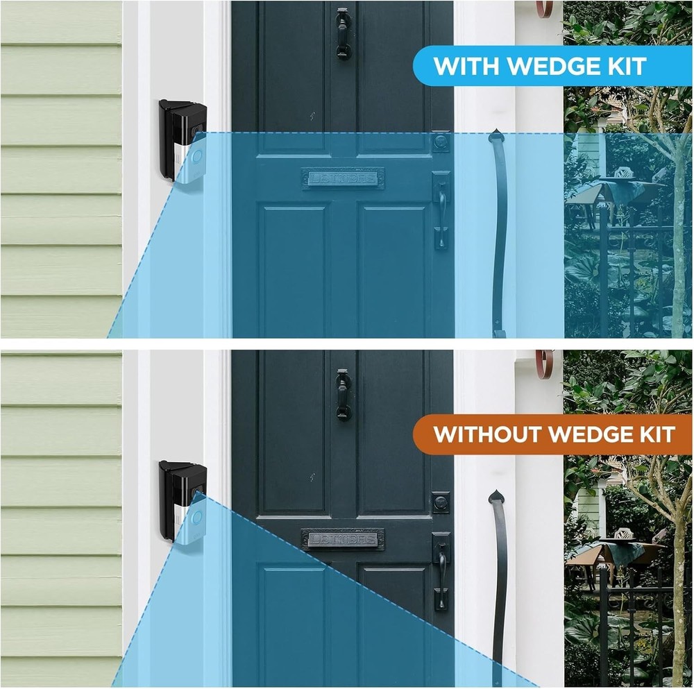 30°-55° Adjustable Mounting Kit for Ring/Blink Doorbell – Waterproof & Durable