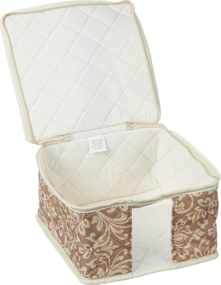 8-Piece Storage Containers Set – China Beige Quilted Stackable Dish & Plate