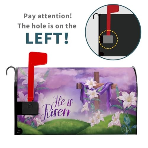 Easter He is Risen Mailbox Cover - Magnetic Happy Easter Mailbox Wrap -