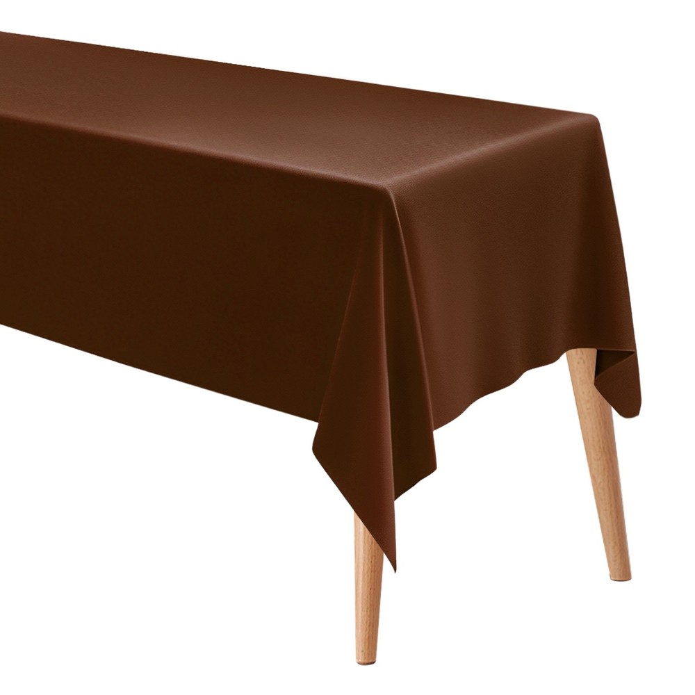 140x220cm Rectangle Tablecloth, Thickened Polyester Table Cloth Dark Brown
