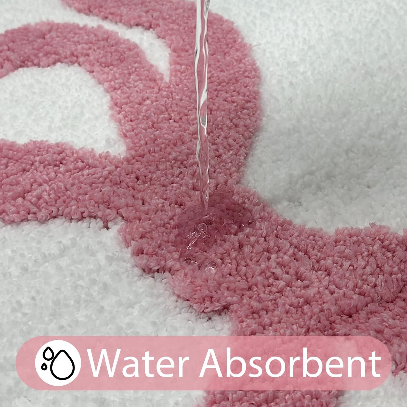 Scalloped Bow Bathroom Rugs Coquette Pink Cute Bath Rug Microfiber Water Abso...