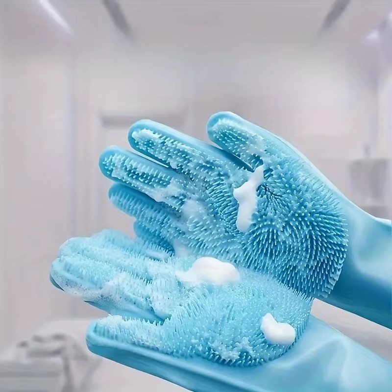Blue Silicone Multi-Purpose Cleaning Gloves