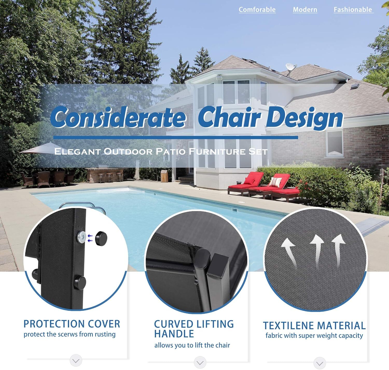 Vongrasig 4 Pieces Patio Furniture Sets,Outdoor Patio Conversation Sets(Black)