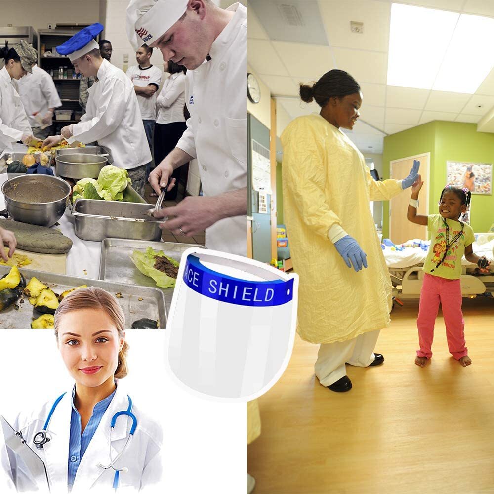 Safety Clear Full Face Shield Protection Transparent Protective 12pcs Set